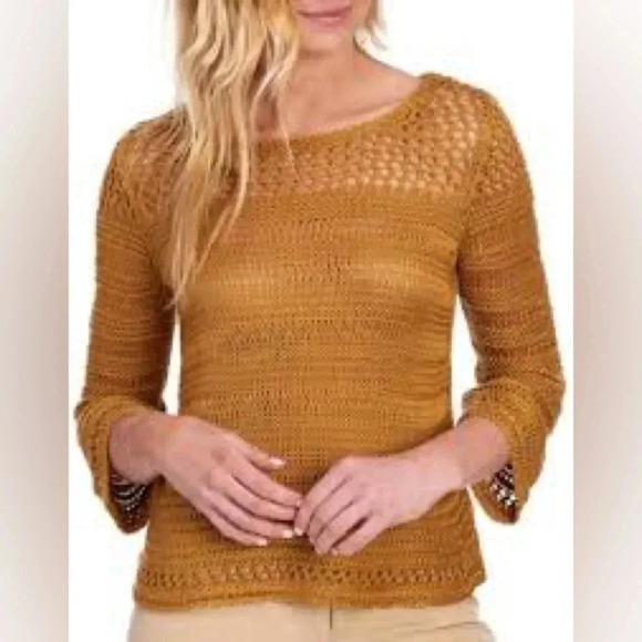 Moth by Anthropology knitted lightweight sweater tan beige color - Picture 9 of 9